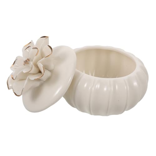 VILLFUL Keramik Schmuckbox Handbemalt Dekorativ Nordic Stil Aufbewahrungsdose Für Ringe Ohrringe Armbänder Vielseitig Glatte Oberfläche Leicht Zu Reinigen Wohnaccessoire von VILLFUL