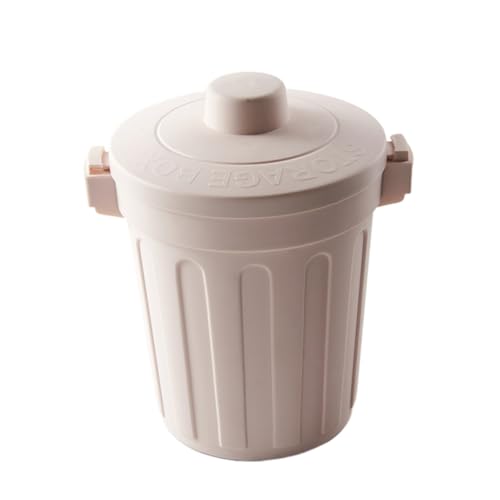 VILLFUL Kleiner Desktop mülleimer mit Klappdeckel Leichtgrauer Pp kunststoff Kompakter Tischabfallbehälter für Küche Büro und Wohnzimmer Praktischer Schreibtisch abfalleimer mit Deckel von VILLFUL