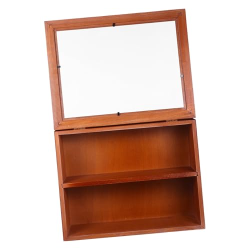 VILLFUL Kleiner Vintage Display Schrank aus Massivem Holz mit Acryl tür Wand Tischvitrine für Figuren und Sammlerstücke Stabiles Regal zur Aufbewahrung und Stilvollen Präsentation von VILLFUL