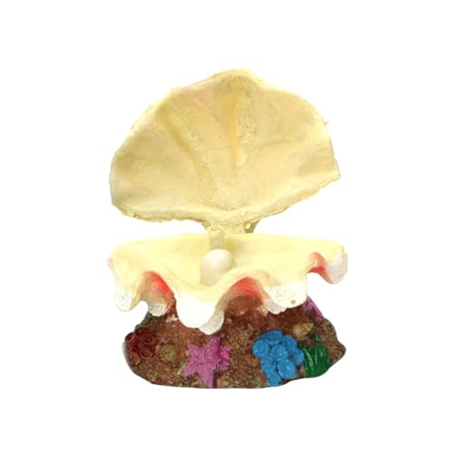 VILLFUL Kreative Aquarium Dekoration Resin Sauerstoff Muschel Orange Automatisch Öffnend schließend Sicher für Fische und Langlebig für Aquarien von VILLFUL