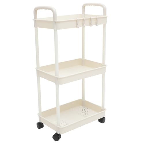 VILLFUL Lagiger Küchenrollwagen aus Robustem PP Multifunktionaler Aufbewahrungswagen mit Rädern für Küche Bad Büro Wohnzimmer Platzsparendes Mobiles Regal für Vielseitige Nutzung von VILLFUL
