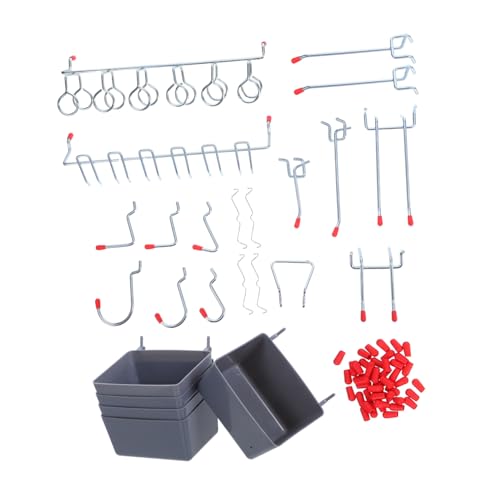 VILLFUL Metall Pegboard Haken mit Verstellbarem Design Robuster Wandaufbewahrungshaken für Garage und Werkstatt Inklusive Aufbewahrungsbehälter Vielseitig für Werkzeuge und Zubehör von VILLFUL