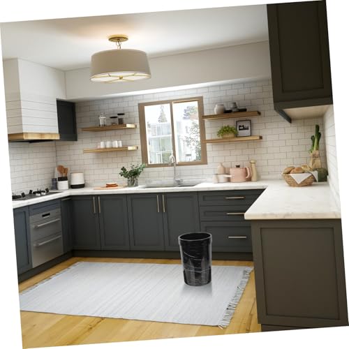 VILLFUL Moderner Marmor mülleimer ohne Deckel mit Praktischem Druckring Großer Kunststoff abfallbehälter für Küche Büro Bad Wiederverwendbar und Stabil für Schlafzimmer und Wohnzimmer von VILLFUL