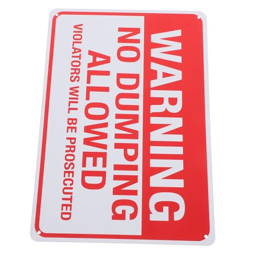 VILLFUL No Dumping Warning Sign Violators Will Be Prosecuted Einfach zu Installierendes Schild für Außenbereich Effektives Warnschild für Privathäuser Plätze und Gewerbe von VILLFUL