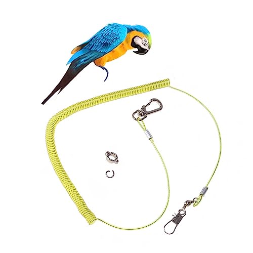 VILLFUL Papageien Trainingsleine Elastische Flugleine mit Fußring Bissfestes Trainingsseil für Papageien und Vögel Robustes Vogelgeschirr für und Outdoor Training Zufällige Farbe von VILLFUL