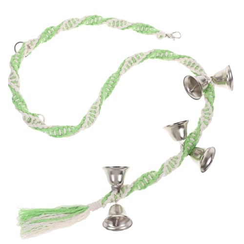 VILLFUL Professionelle Verschleißfeste Hundeglocke mit Handgefertigtem Buntem Türanhänger Langlebiges Haustiertrainingstool für Hundeabwehr und Spielerische Beschäftigung Weiß Grün von VILLFUL