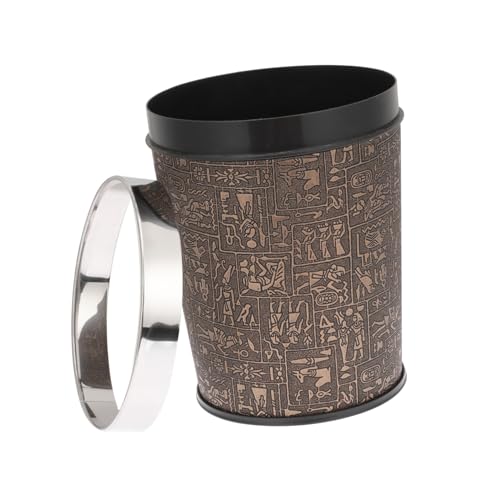 VILLFUL Retro Müllbehälter ohne Deckel Edelstahl Abfalleimer für Badezimmer Küche Wohnzimmer Stabiler Schwarzer Papierkorb mit Rutschfestem Design Universeller Mülleimer für Haushalt und von VILLFUL