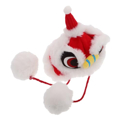 VILLFUL Rotes Pet Cosplay Kopfstück mit Chinesischem Neujahrs-löwentanz-Design Verstellbarer Warmer Hut für Kleine Hunde und Katzen für Festival Party und Alltag VILLFUL Rotes Pet Cosplay Kopfstück mit Chinesischem Neujahrs-löwentanz-Design Verstellbarer Warmer Hut für Kleine Hunde und Katzen für Festival Party und Alltag von VILLFUL