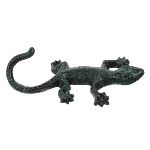 VILLFUL Rustikaler Gecko Wandhaken aus Robustem Gusseisen Dekorativer Garderobenhaken zum Aufhängen von Schlüsseln Taschen Handtüchern Hüten und Schals Einfache Wandmontage Langlebig und von VILLFUL