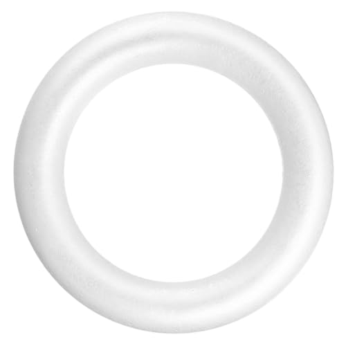 VILLFUL Schaumstoffring Runder DIY Kranzrohling aus Langlebigem Polystyrolschaum Bemalbar Klebbar Zuschneidbar für Kreative Bastelarbeiten und Individuelle Weihnachtsdeko von VILLFUL