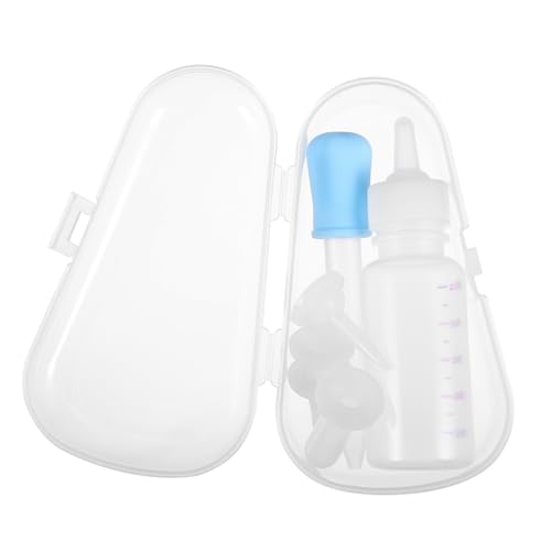 VILLFUL Sicherer Haustier Fütterungsflasche mit Transparentem Körper und Aufbewahrungsbox Leichter Milchspender für Welpen und Kätzchen Abnehmbar und Einfach zu Reinigen für Neugeborene von VILLFUL