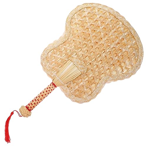 VILLFUL Straw Handventilator Handgefertigter Dekorativer Fächer im Chinesischen Stil für Sommer Strandpartys Kühlgerät für Jung und Alt von VILLFUL