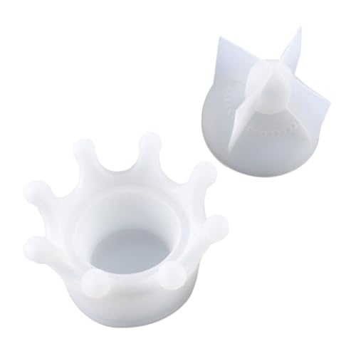 VILLFUL Teiliges Silikonform für Aufbewahrungsbox in Kronenform mit Deckel Vielseitiges Epoxidharz-mould für DIY Schmuckkästchen Kerzenhalter und Dekoration Einfaches Entformen von VILLFUL