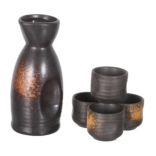 VILLFUL Traditionelles Japanisches Sake-set aus Keramik mit Tokkuri Karaffe und Ochoko Bechern Wärmeisolierend Langlebig und Pflegeleicht für Zuhause Bar und Restaurant VILLFUL Traditionelles Japanisches Sake-set aus Keramik mit Tokkuri Karaffe und Ochoko Bechern Wärmeisolierend Langlebig und Pflegeleicht für Zuhause Bar und Restaurant von VILLFUL