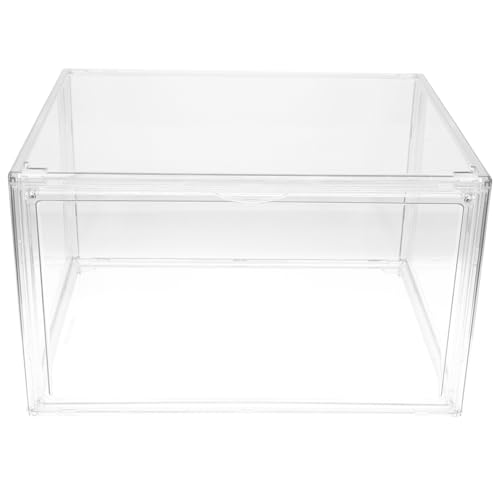 VILLFUL Transparente Aufbewahrungsbox aus Acryl für Bücher Stapelbar und Staubgeschützt Vielseitig für Zuhause Büro und Schlafzimmer Großer Stauraum für Buchgrößen Leicht und Tragbar von VILLFUL