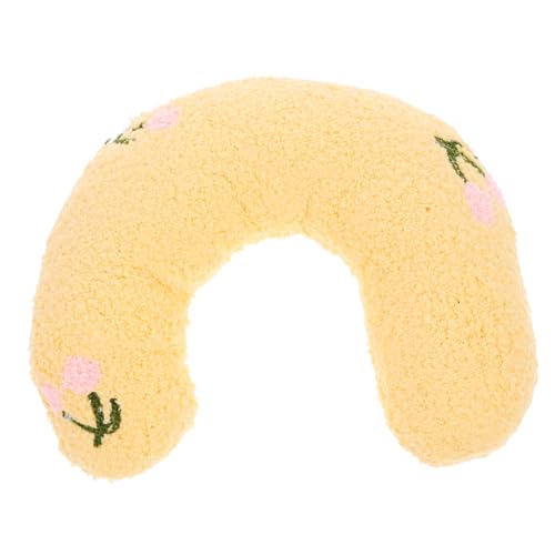 VILLFUL U-förmiges Katzenkissen für Nackenstütze Angenehmes Bequemes Kuschelkissen für Katzen und Kleine Haustiere Waschbar Fördert Gesunden Schlaf und Entspanntes Liegen Gelb von VILLFUL