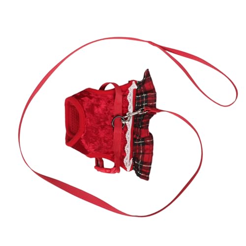 VILLFUL Verstellbares Kaninchen-Geschirr Leine Atmungsaktives Leichtes Haustierweste für Kleine Tiere Wie Kaninchen Meerschweinchen Katzen Sicheres Design für Spaziergänge im Freien von VILLFUL