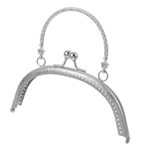 VILLFUL Vintage Metalltaschenrahmen mit Geprägtem Halbmond Griff DIY Geldbörsenverschluss für Münzbörsen Damen Dekorativer Kussverschluss für Handtaschen und Clutches von VILLFUL