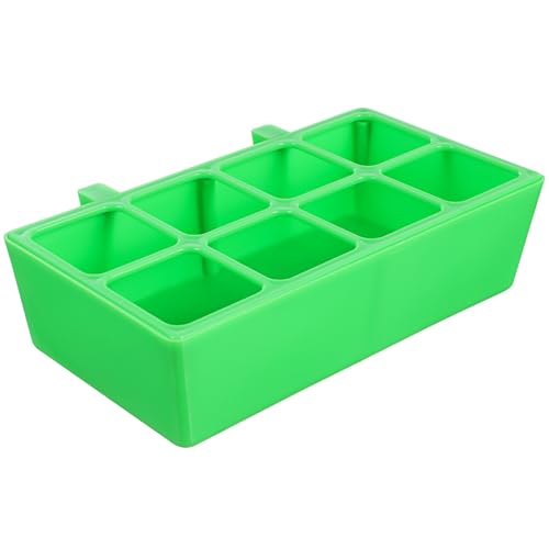 VILLFUL Vogelfutterspender Grün Fächer Großer Futterbehälter Robust Einfach zu Reinigen für Kleine Vögel Papageien und Wellensittiche Geeignet für Vogelkäfig Zubehör Außenbereich von VILLFUL