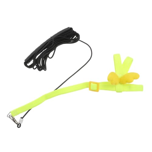 VILLFUL Vogelgeschirr Leine Gelb mit Beißfestem Metallkettchen Verstellbar Form Flugseil für Kleine Vögel Wellensittiche Nymphensittiche Papageien Outdoor Training von VILLFUL