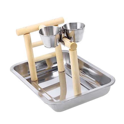 VILLFUL Vogelständer aus Natürlichem Holz für Papageien Kletterspielzeug und Sitzstange Umweltfreundlich und Sicher Fördert Balance und Bewegung Geeignet für Wellensittiche und Kleine von VILLFUL