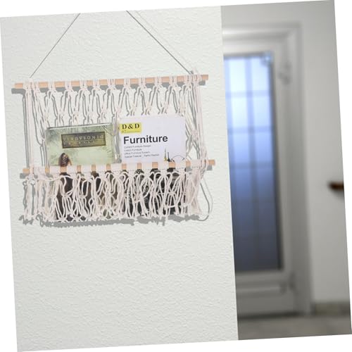 VILLFUL Wandhängendes Aufbewahrungsnetz Baumwollseil mit Quasten Handgefertigt Kinderzimmer Wandregal für Bücher und Dekoration Platzsparend Robust von VILLFUL