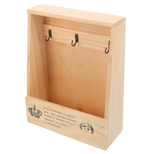 VILLFUL Rustikaler Schlüsselkasten aus Holz Wandmontierter Schlüssel Organizer mit Vintage Design für Eingangsbereich und Flur von VILLFUL