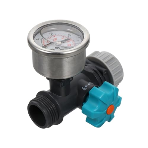 VILLFUL Wasserdruckregler mit Manometer für Gartenschläuche Präzise Vielseitig Kompatibel Stabile Leistung Praktisches Gartenbewässerungs tool Geeignet als Tragbarer Druckkontroller von VILLFUL