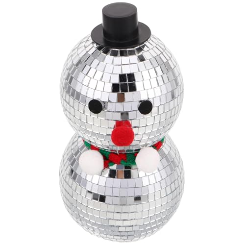 VILLFUL Weihnachtliche Disco-schneemann-figur aus Glas und Schaumstoff Reflektierende Spiegelkugel-dekoration für Festliche Winterparty als Tisch Kaminaufsatz Silberfarbenes Design VILLFUL Weihnachtliche Disco-schneemann-figur aus Glas und Schaumstoff Reflektierende Spiegelkugel-dekoration für Festliche Winterparty als Tisch Kaminaufsatz Silberfarbenes Design von VILLFUL