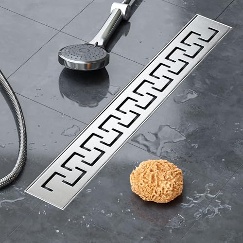 VILSTEIN Duschrinne 110cm, Edelstahl Bodenablauf Komplettset, extra flach, Siphon mit Geruchsstop, Haarsieb - Griechisch VILSTEIN Duschrinne 110cm, Edelstahl Bodenablauf Komplettset, extra flach, Siphon mit Geruchsstop, Haarsieb - Griechisch von VILSTEIN