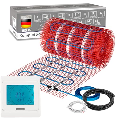 VILSTEIN Elektrische Fußbodenheizung 150W/m², für Fliesen Laminat und mehr, Komplett-Set, TWIN Technologie Heizsystem, Fußboden Heizmatte, 26.0x0.5m - 13 qm VILSTEIN Elektrische Fußbodenheizung 150W/m², für Fliesen Laminat und mehr, Komplett-Set, TWIN Technologie Heizsystem, Fußboden Heizmatte, 26.0x0.5m - 13 qm von VILSTEIN