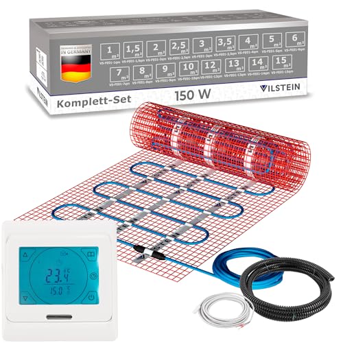 VILSTEIN Elektrische Fußbodenheizung 150W/m², für Fliesen Laminat und mehr, Komplett-Set, TWIN Technologie Heizsystem, Fußboden Heizmatte, 5.0x0.5m - 2.5 qm VILSTEIN Elektrische Fußbodenheizung 150W/m², für Fliesen Laminat und mehr, Komplett-Set, TWIN Technologie Heizsystem, Fußboden Heizmatte, 5.0x0.5m - 2.5 qm von VILSTEIN