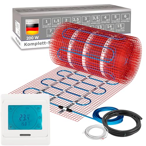 VILSTEIN Elektrische Fußbodenheizung 200W/m², für Fliesen Laminat und mehr, Komplett-Set, TWIN Technologie Heizsystem, Fußboden Heizmatte, 24.0x0.5m - 12qm VILSTEIN Elektrische Fußbodenheizung 200W/m², für Fliesen Laminat und mehr, Komplett-Set, TWIN Technologie Heizsystem, Fußboden Heizmatte, 24.0x0.5m - 12qm von VILSTEIN