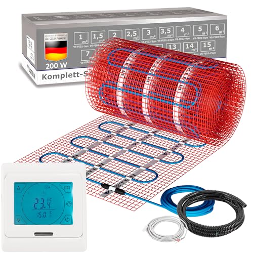 VILSTEIN Elektrische Fußbodenheizung 200W/m², für Fliesen Laminat und mehr, Komplett-Set, TWIN Technologie Heizsystem, Fußboden Heizmatte, 26.0x0.5-13qm VILSTEIN Elektrische Fußbodenheizung 200W/m², für Fliesen Laminat und mehr, Komplett-Set, TWIN Technologie Heizsystem, Fußboden Heizmatte, 26.0x0.5-13qm von VILSTEIN