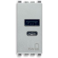 Eikon usb-a+c steckdose 1 modul 15w silber - 20292.ac.15.n - Vimar von VIMAR