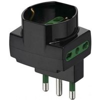 Vimar - Mehrfachadapter gestaffelt vertikal s17 zwei sockel 2p&43t 16a ein sockel 2p t 16a p40 schwarz farbe 00314 von VIMAR