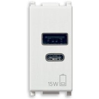 Plana usb-a+c steckdose 1 modul 15w weiß - 14292.ac.15 - Vimar von VIMAR