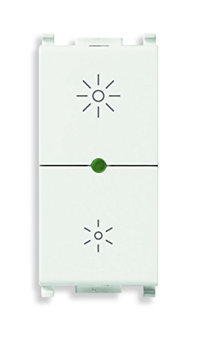 VIMAR 14135.1 Universal-Dimmer 230V 50 Hz, Phasenanschnitt, für: Glühlampen, elektronische Trafos, CFL-Leuchstofflampen, LED-Lampen, EIN/AUS-Steuerung und Regelung, Weiß, 230 V von VIMAR