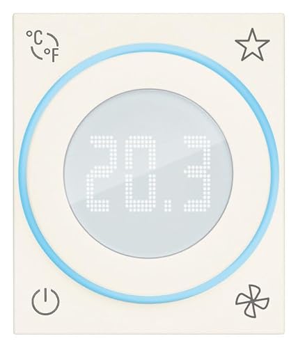 VIMAR 30811.B Smart Thermostat mit Rollen, 2M, IoT-Technologie Standard Bluetooth 5.0, Eingang für Außentemperatursensor, Heizung und Klimaanlage, Stromversorgung 100-240V, weiß VIMAR 30811.B Smart Thermostat mit Rollen, 2M, IoT-Technologie Standard Bluetooth 5.0, Eingang für Außentemperatursensor, Heizung und Klimaanlage, Stromversorgung 100-240V, weiß von VIMAR