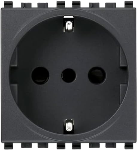 Vimar Serie Eikon Steckdose 2-polig + Erde, 16 A, P30, Grau von VIMAR