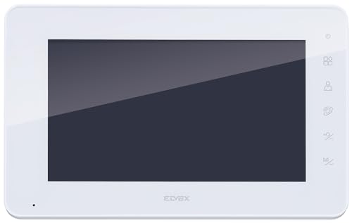VIMAR K42932 7in-Freisprech-LCD-Farb-Zusatzmonitor für Set Videohaustelefon mit kapazitiver Tastatur, 1 Netzteil 40103, mit Halterungen für Wandbefestigung von VIMAR