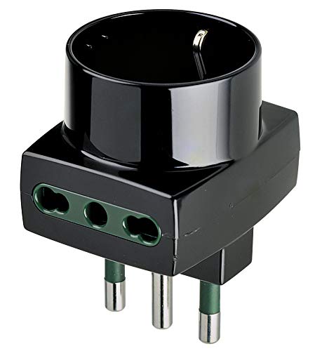 VIMAR Netzteil Stecker 16 A 2 Steckdosen 10/16 PIU 'Schuko schwarz von VIMAR