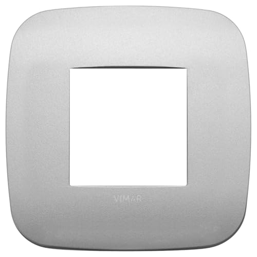 VIMAR SERIE Arke – Rahmen Round 2 Module Metall silber matt von VIMAR