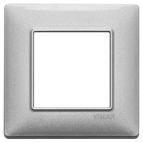 VIMAR SERIE Wandhalter – Metallplatte 2-Modul Silber-Metallic von VIMAR