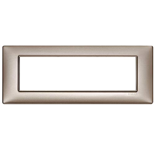 VIMAR SERIE Wandhalter – Metallplatte 7 Modul Nickel Perleffekt von VIMAR