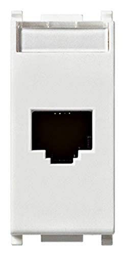 VIMAR 14339.6 Steckdose RJ45 mit Netsafe-Buchse, Kat. 6, ungeschirmt, Universalverkabelung T568A/B, 8 Kontakte, Schneidklemmen Typ 110, serie Plana, weiß von VIMAR