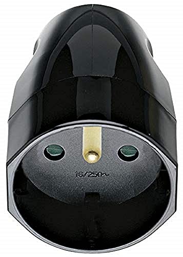 Vimar 00251 SICURY-Steckdose 2P+E 16 A 250 V~, französischer Standard, Axialkabelausgang, schwarz von VIMAR