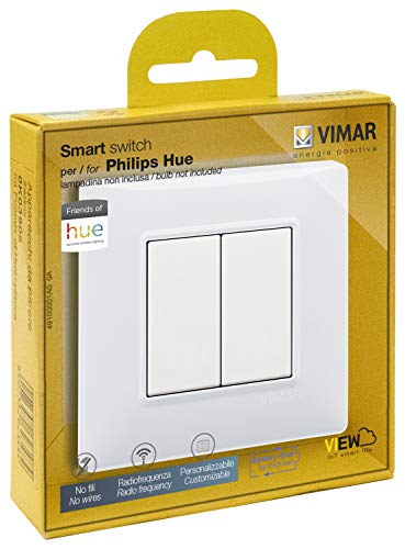 VIMAR 0K03906.04 Plana Philips Friends of Hue Funkschalter-Set, kabellos, keine Batterien erforderlich, weiß von VIMAR