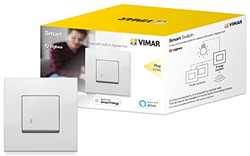 VIMAR 0K19592.01 Arké Smart 2-Wege-Schalter funktioniert mit Alexa, Kit Plug & Play für Gerät im Zigbee Hub, benötigt einen neutralen Kabelanschluss, weiß von VIMAR