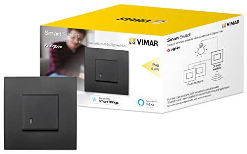 Vimar 0K19592.02 Arké Vernetzter elektronischer Wechselschalter Kompatibel mit Alexa, Kit Plug & Play für Gerät in Zigbee Hub, Neutralleiter erforderlich, schwarz Vimar 0K19592.02 Arké Vernetzter elektronischer Wechselschalter Kompatibel mit Alexa, Kit Plug & Play für Gerät in Zigbee Hub, Neutralleiter erforderlich, schwarz von VIMAR